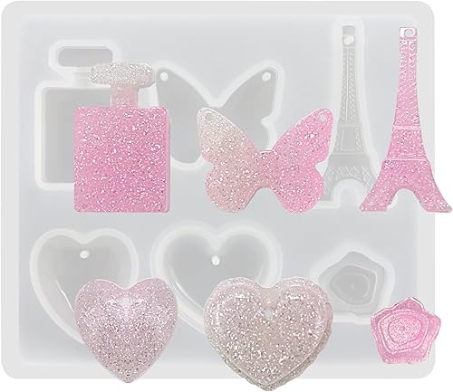 Miniatura 1 de Funshowcase Colgante de joyería de estilo francés con agujero de resina epoxi molde de silicona