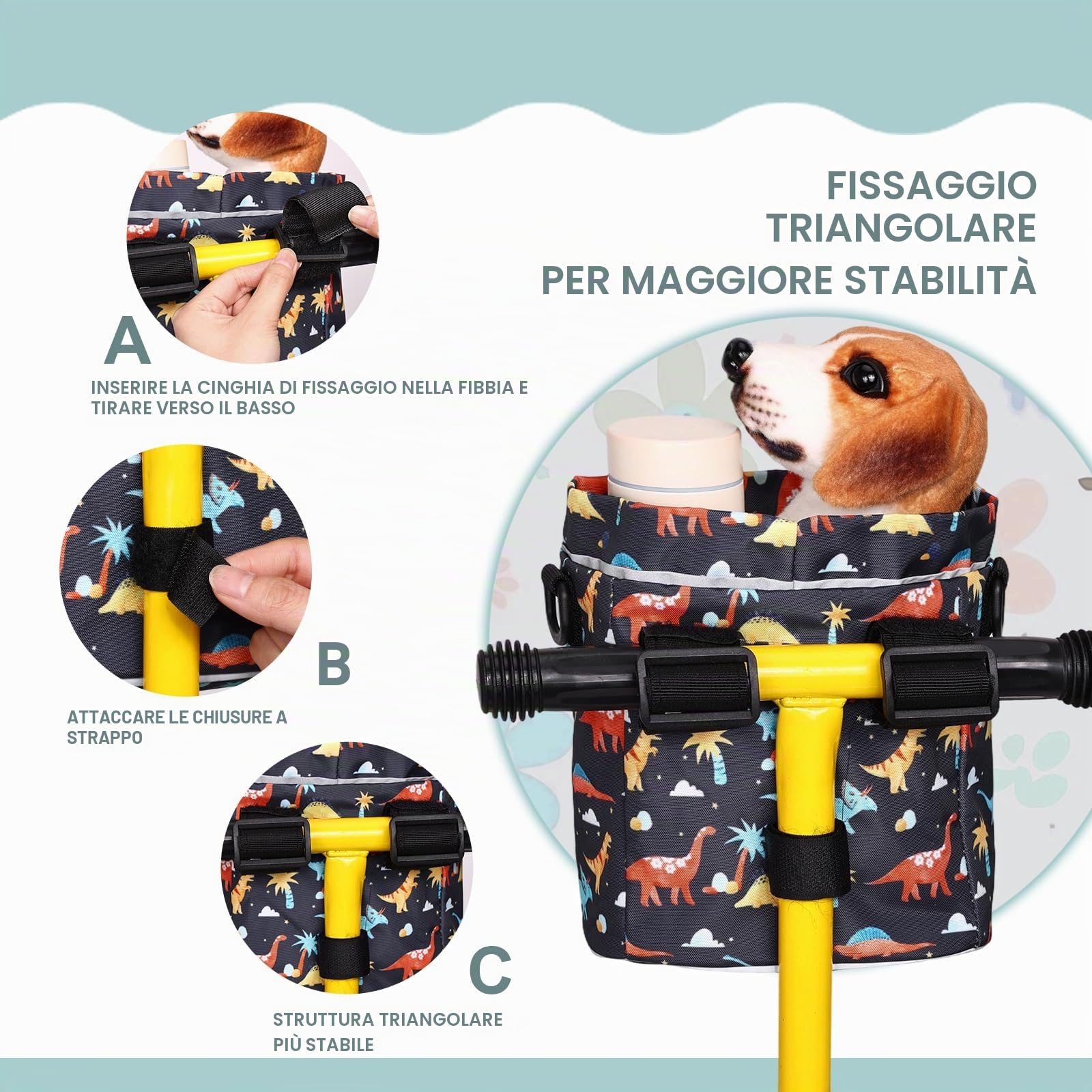 LOCAL LION Borsa da Manubrio per Bambini, Cestino Anteriore per Bicicletta, Borsa da Manubrio con Tracolla, Cestini per Bici, Borse per Bicicletta in Modelli Carini