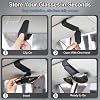Soporte magnético de cuero para gafas de sol para auto, clip para visera (negro) | Se adapta a diferentes tamaños de gafas, sujeta de forma segura las gafas de sol en la visera del auto, accesorios interiores 7