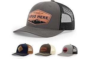 Personalized Name 10-Pack Trucker Leather Patch Baseball Caps