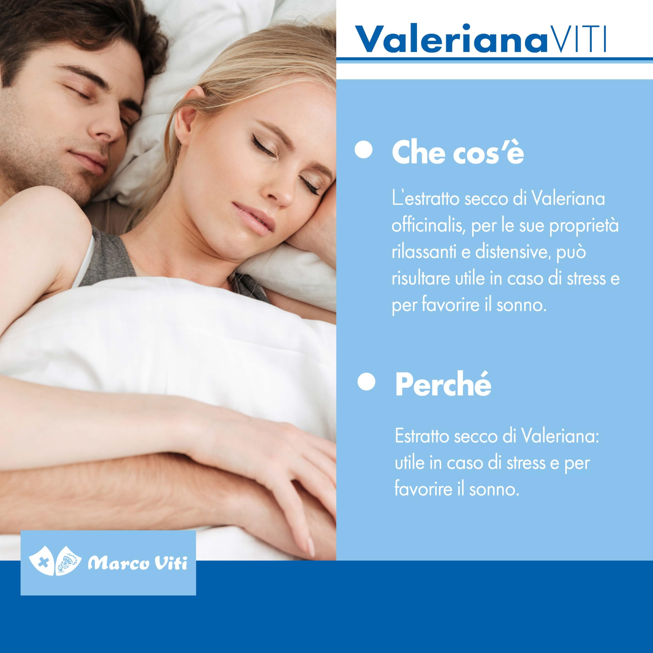 Valeriana Viti - Integratore Rilassante a Base di Valeriana, Migliora la Qualità del Sonno Naturale, 30 Compresse, Senza Glutine e Lattosio