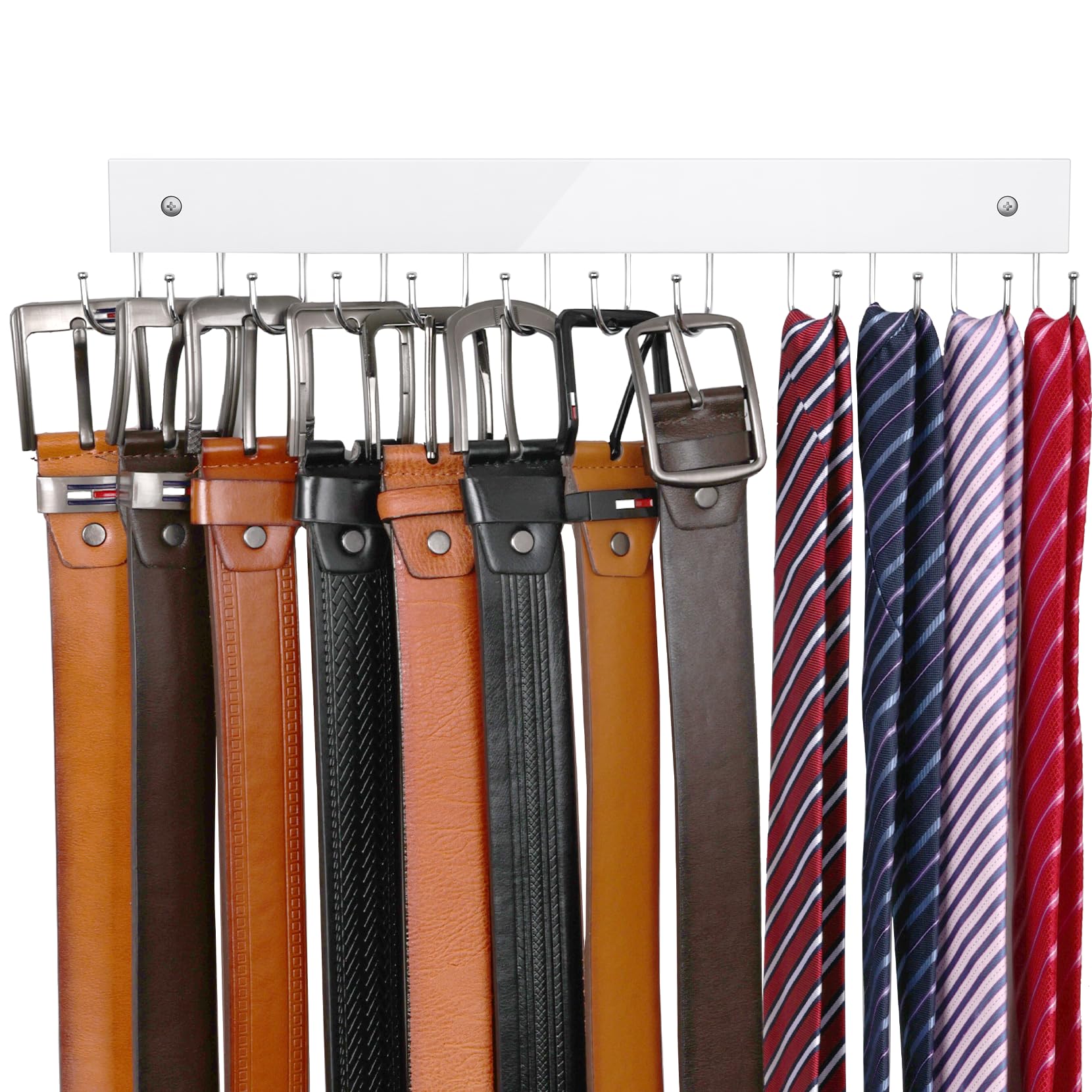 Belt Hanger Wall Mounted, Wooden Belt Organizer