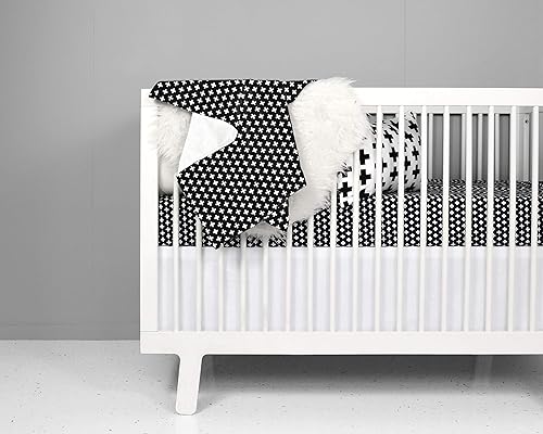 Amazon Com Crib Bedding Set Nordic Cross Design In Black And White Handmade Products