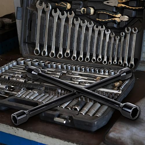 Miniatura 23 de Cartman - Llave universal de tubo de 46 cm, llave de hierro antideslizante de 4 vías para neumáticos