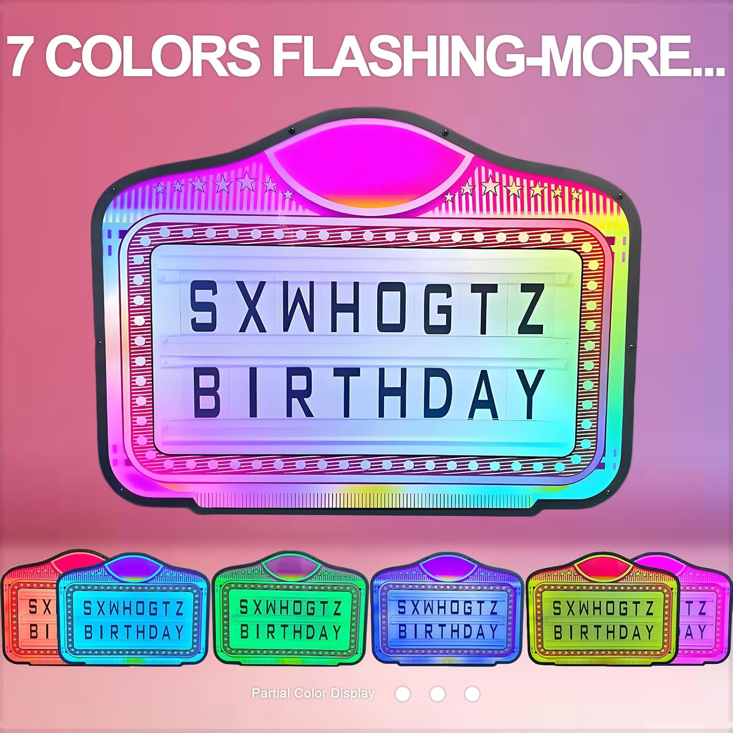 VIP Bottle Service Sign, Bottle Presenter for Night Club, Color Display Lights with 4 Sets Letters & 1 Numbers Kit, Hand Holding Small Light Box Sign for Wedding, Party, Bar