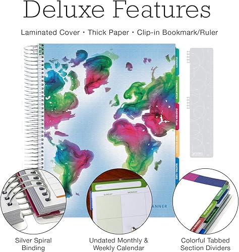 Miniatura 2 de Elan Publishing Company DELUXE - Planificador sin fecha para profesores 22 x 28 cm (8.5 x 11 pulgadas). Incluye 7 períodos, pestañas de página,