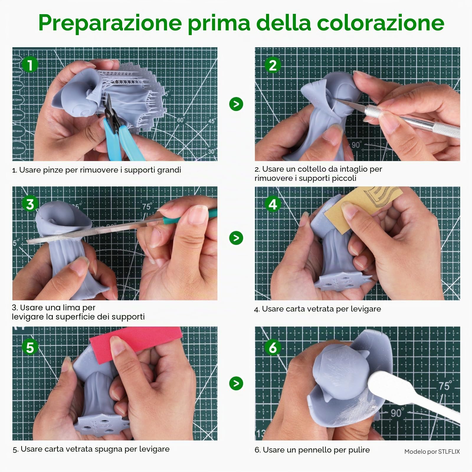 ELEGOO Kit di Pittura 3D, Kit Multifunzionale per la Pittura di Modelli di Stampa 3D, Kit Completo per la Colorazione di Miniature per Appassionati di Stampa 3D
