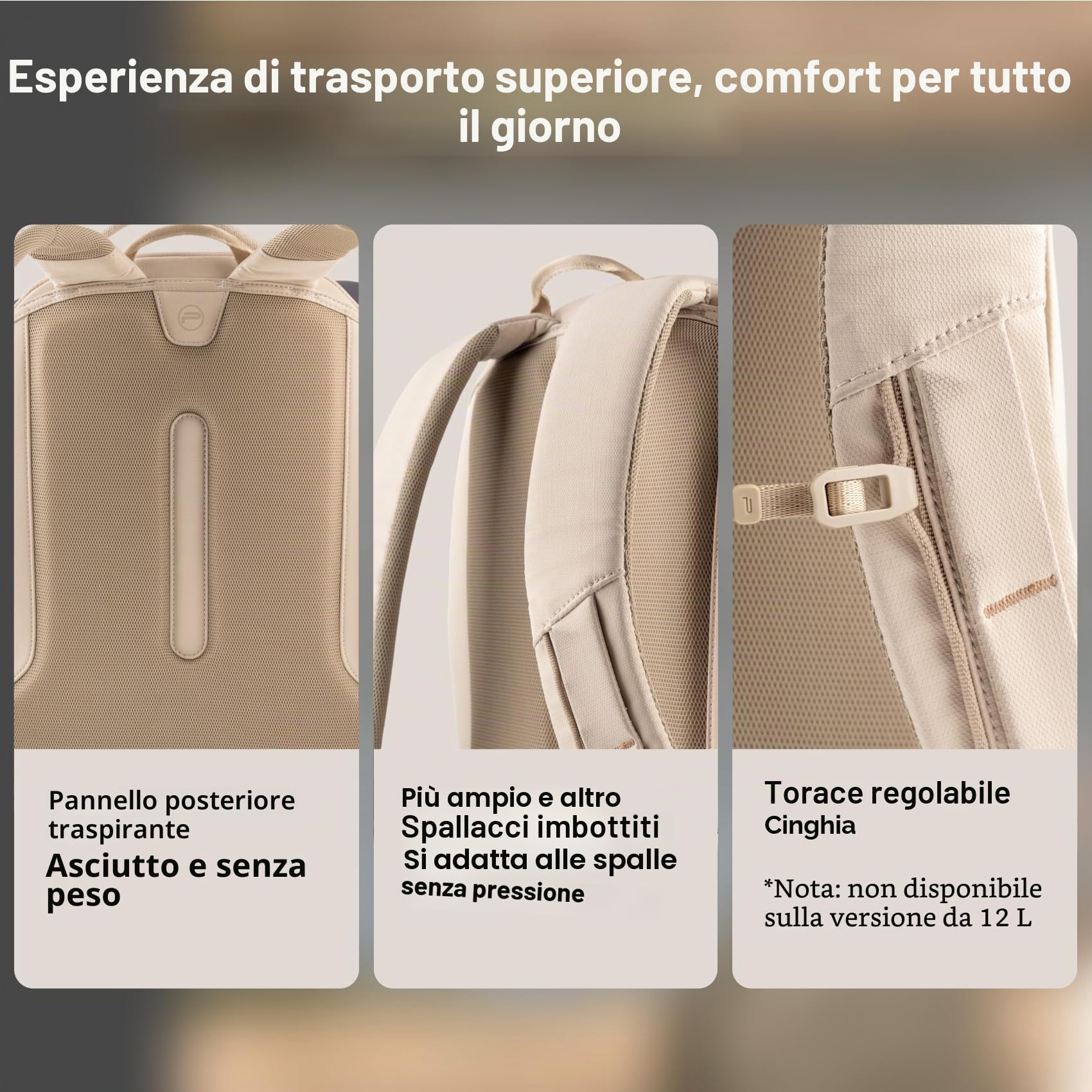 PGYTECH OneGo Lite Zaino per Fotocamera 12L, Piccola Borsa Fotografica Compatta per Donne e Corporature Minute, per Fotocamere Mirrorless/Reflex Sony/Canon/Nikon, Resistente all'Acqua (Bianco)