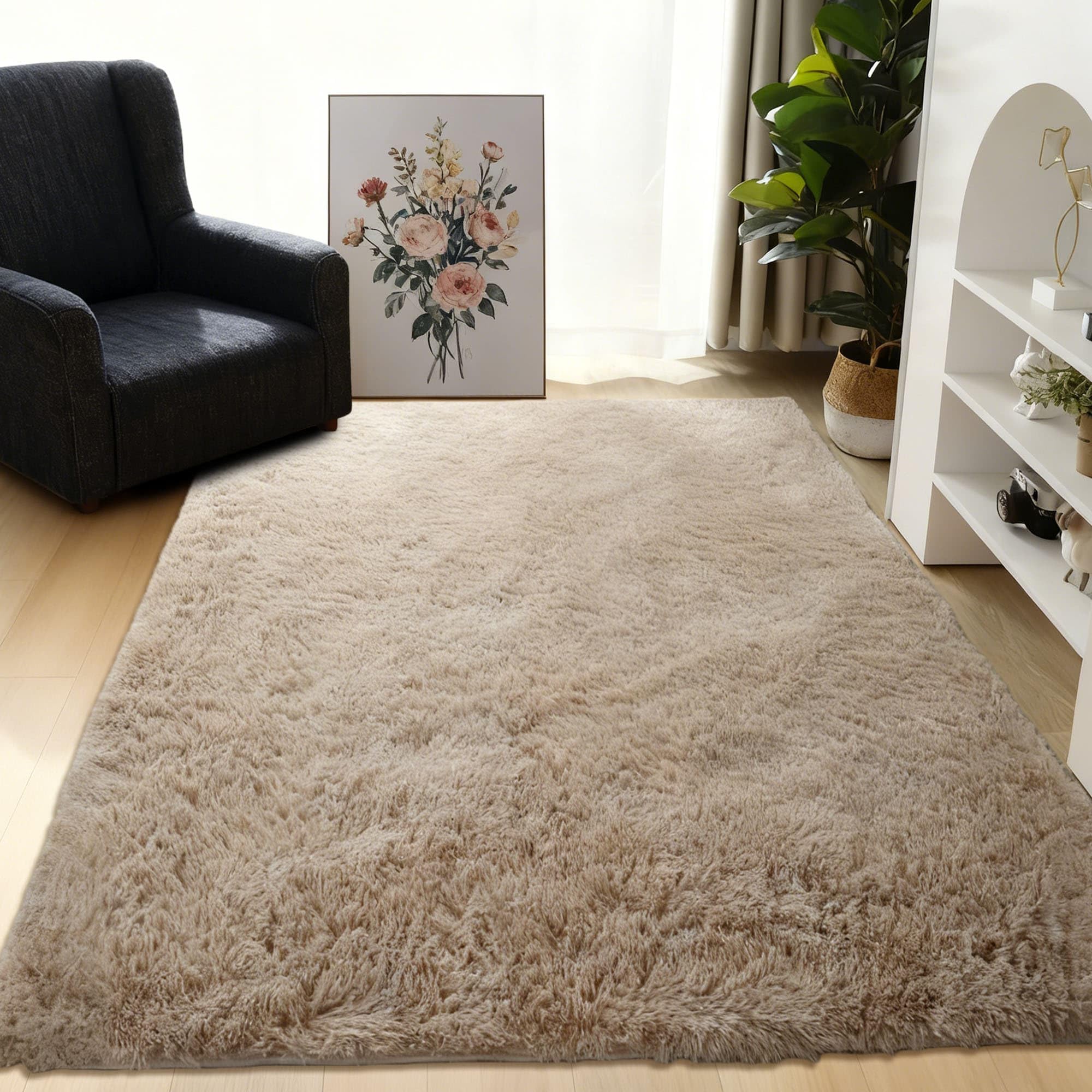 Grand tapis de salon 220 x 300 cm antidérapant pour chambre