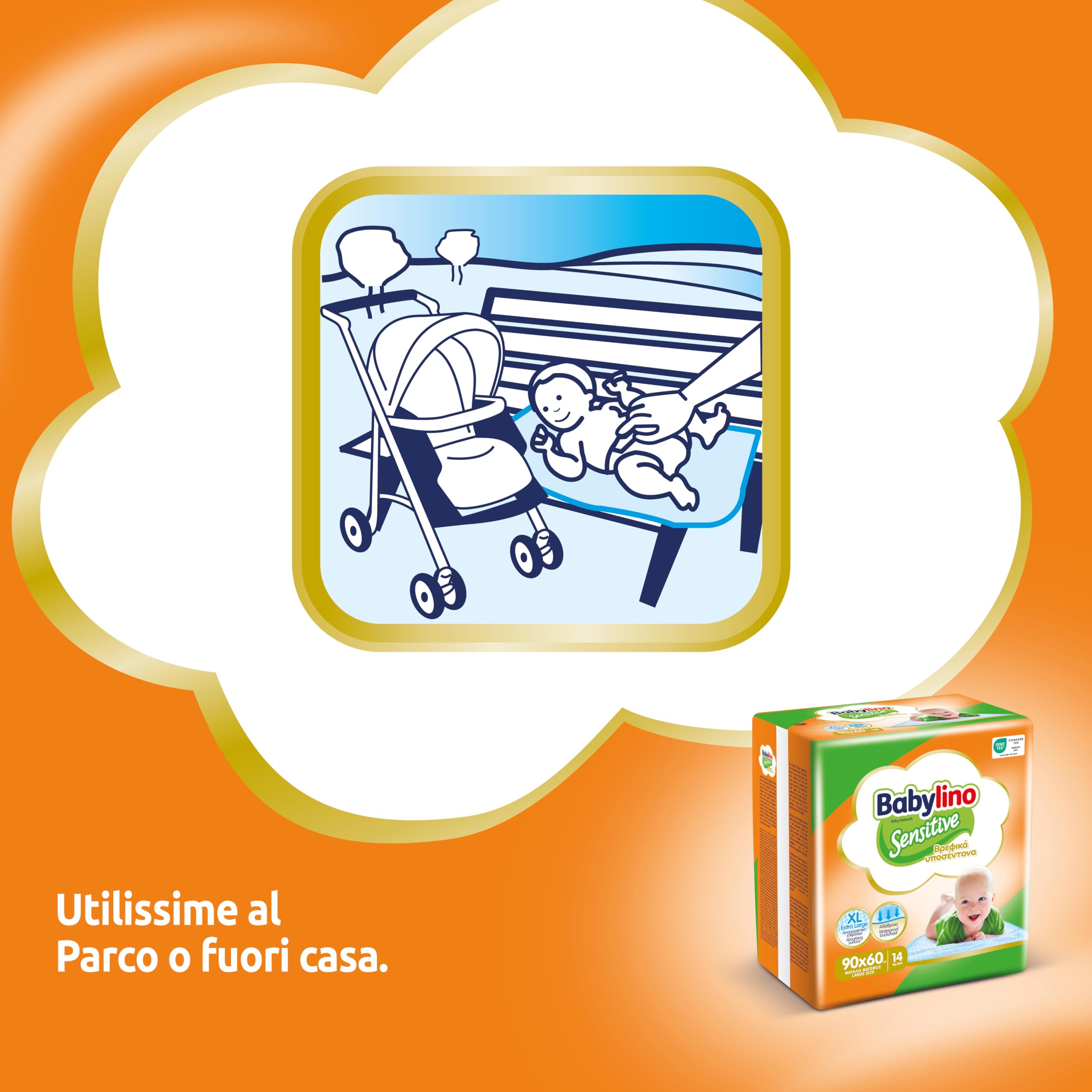 Babylino Sensitive Teli Cambio 90x60cm, 14 sztuk