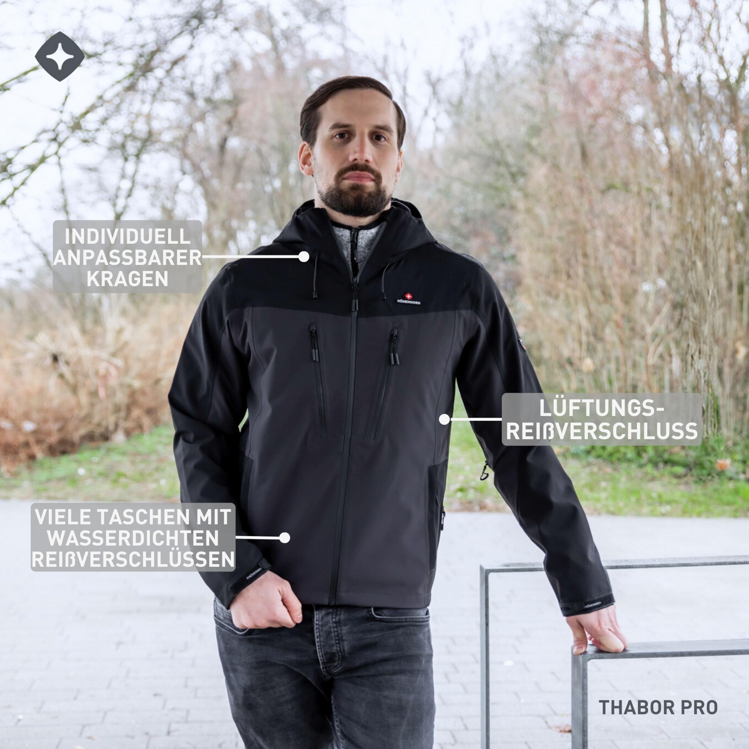 Höhenhorn Thabor Pro Futureshell kurtka męska, wentylowana, wodoszczelna i oddychająca kurtka outdoorowa