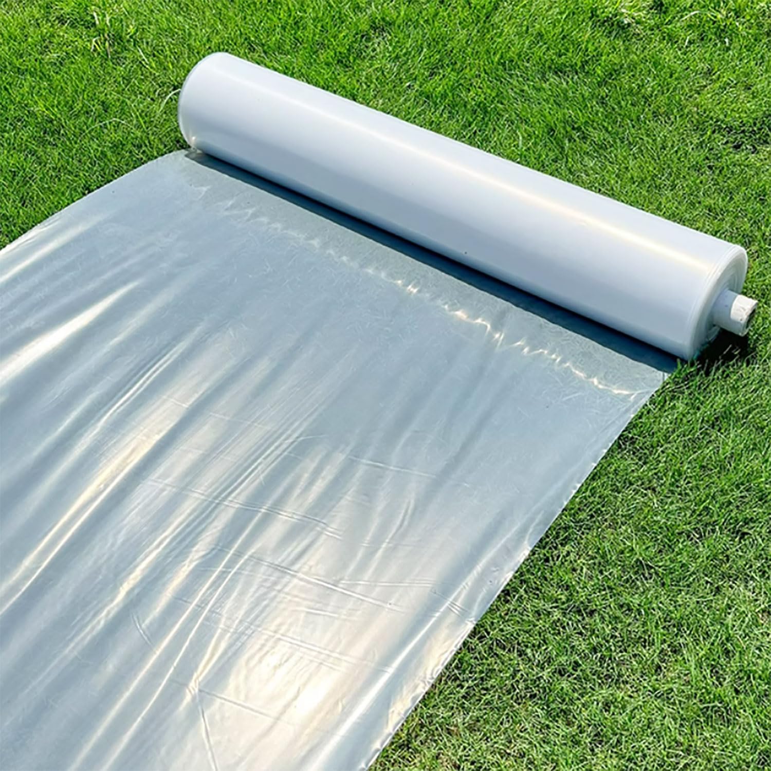 Bâche de Serre en Polyéthylène, Film de Jardinage pour Serre 12S Résistante aux UV, Intempéries et Déchirures Pour projets industriels, Jardin et Culture Protégée P(Size:3x20m/9.84x65.6ft,Color:Blanc)