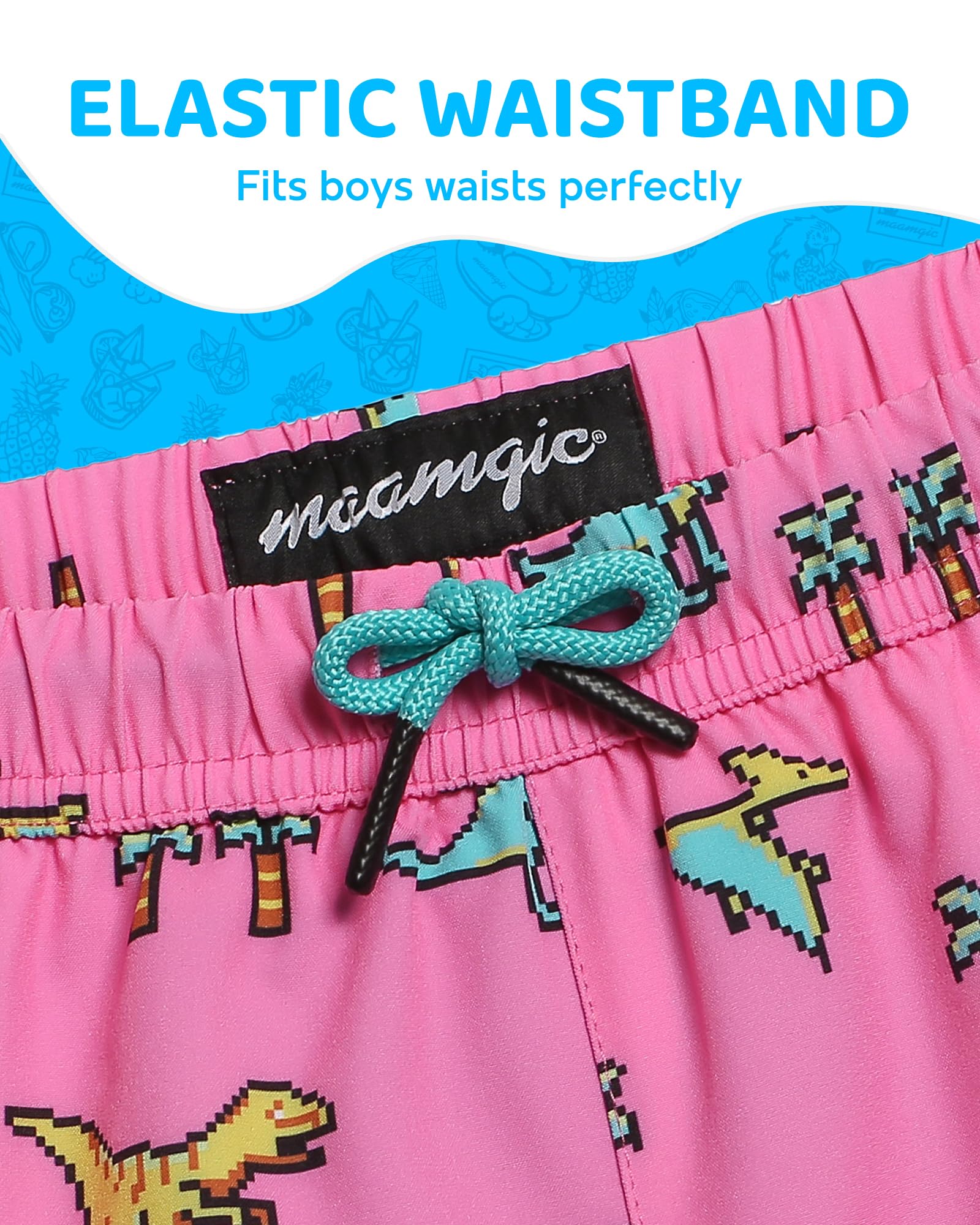 maamgic Jungen-Badehose mit Kompressionsfutter, 4-Wege-Stretch, schnell trocknend, Badehose, Kleinkind, Jungen