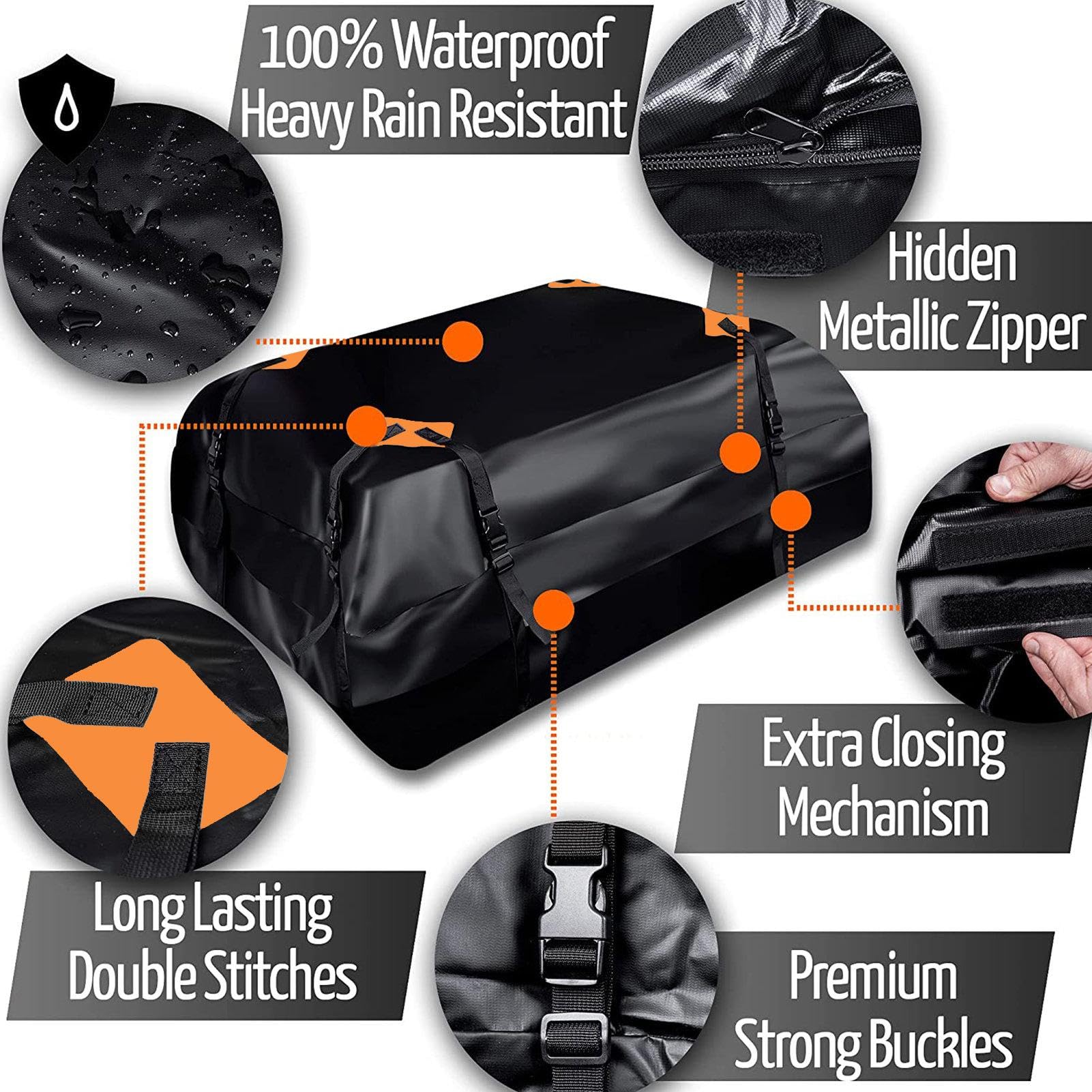 Portapacchi per tetto auto, Borsa per tetto auto | Borsa portapacchi impermeabile per portapacchi,Supporti morbidi stabili Deposito bagagli superiore Box per bagagli da viaggio per auto