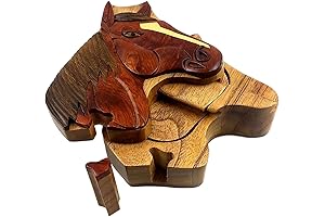 Mane Stay Artisan-Crafted Sliding Lock Puzzle Box