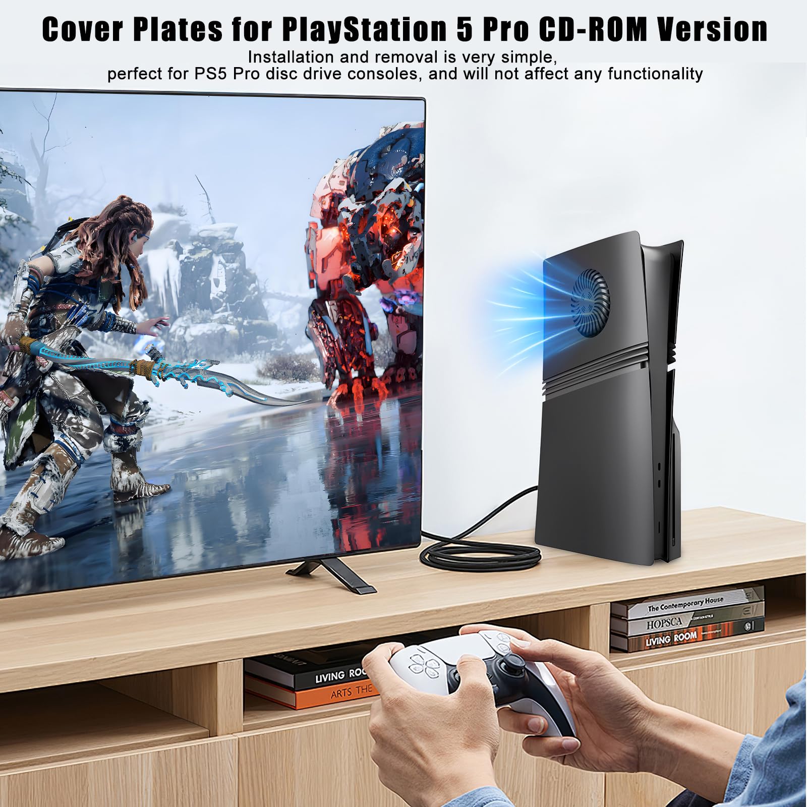 Cover Plates für PS5 Pro Disc Edition with Cooling Vent, PS5 Pro Konsole Faceplate ABS Hard Shockproof Anti-Scratch Dustproof Protective Platten, Replacement Side Shell Skin Case für PlayStation 5 Pro