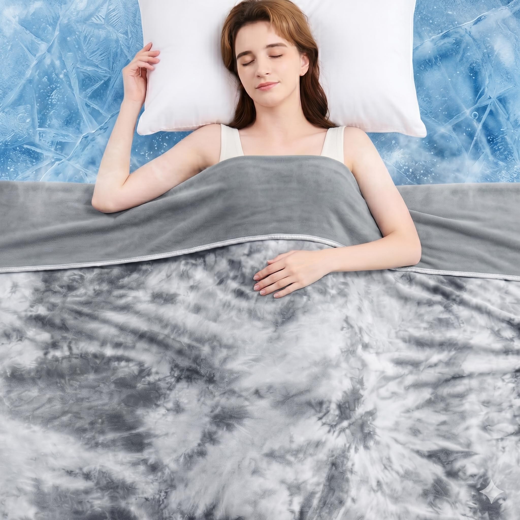 L'AGRATY Cooling Blanket (200x220cm King) for Sweats Absorbs Heat to Keep Adults Cool on Warm Nights, Q-Max 0.5 for Hot Sleepers, Ultra-Cool Lightweight Grey Blanket for Bed โ image 1