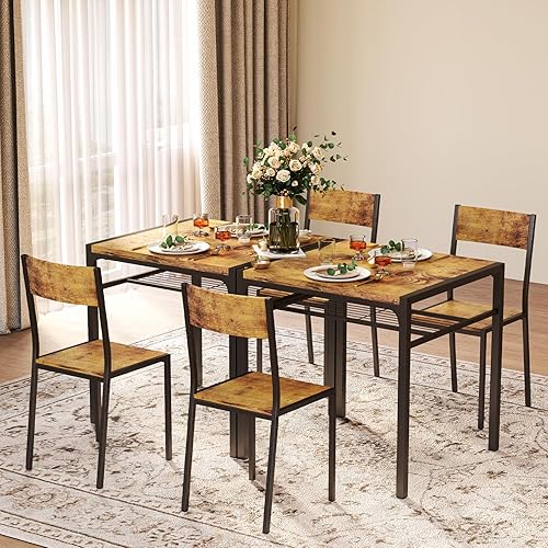 Miniatura 7 de Gizoon Juego de mesa de comedor para 2, mesa de cocina de 3 piezas con 2 sillas para espacios pequeños, apartamento, cocina, comedor, ahorro de
