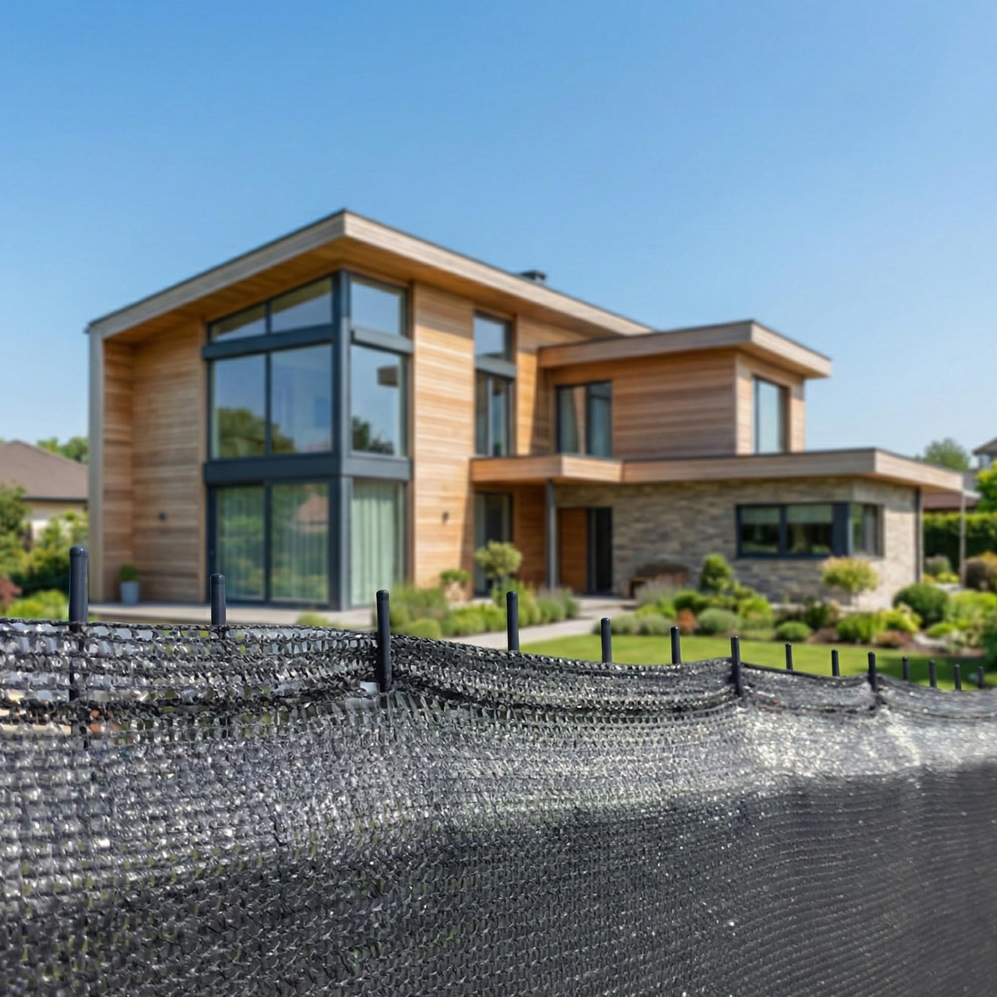 Sillar Rete Ombreggiante 1,5x25m, Telo Frangivista per Giardino e Recinzione, Protezione UV 90%, Resistente al Vento e Polvere, HDPE, Facile Installazione con Fascette, Grigio Antracita