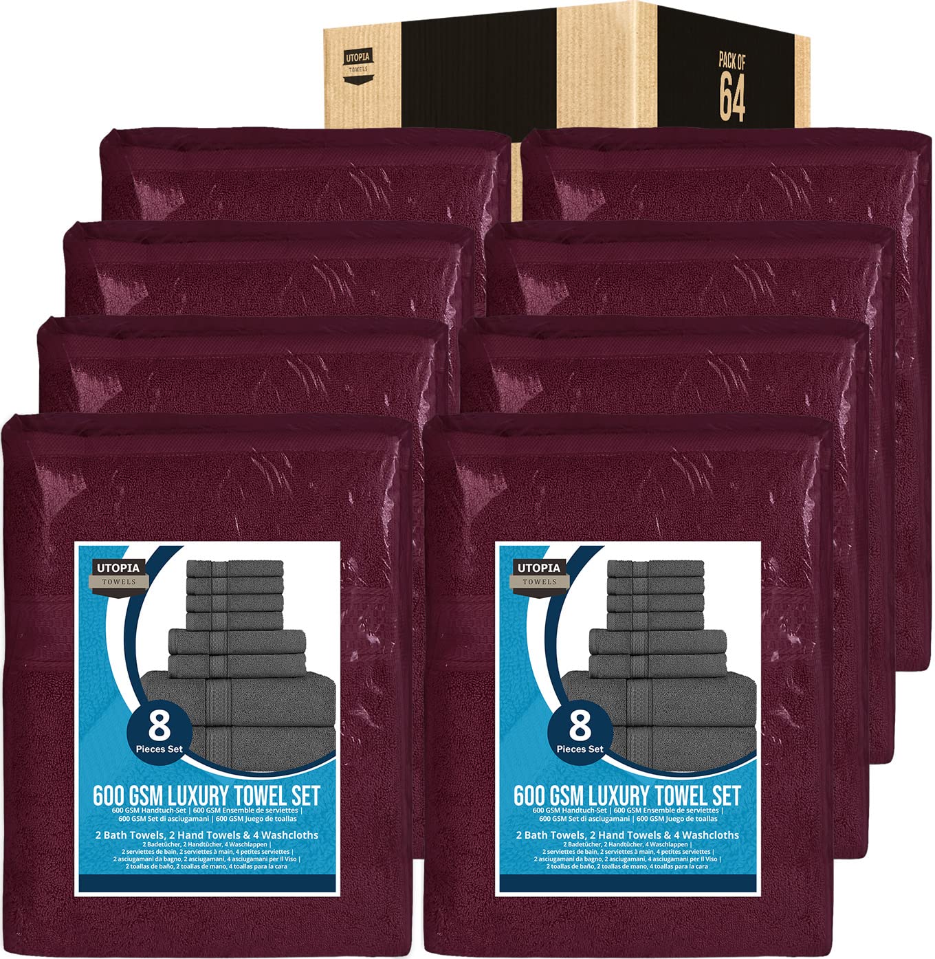 Utopia Towels 8-Piece Majestic Plush Towel Set -23