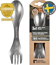 Light My Fire Göffel Stainless Steel Spork, Durable Camping Cutlery 18/8 Stainless Steel from Sweden, 3-in-1 Travel Cutlery with Spoon, Fork Knife, Outdoor Cutlery Camping Tableware - Lightweight and