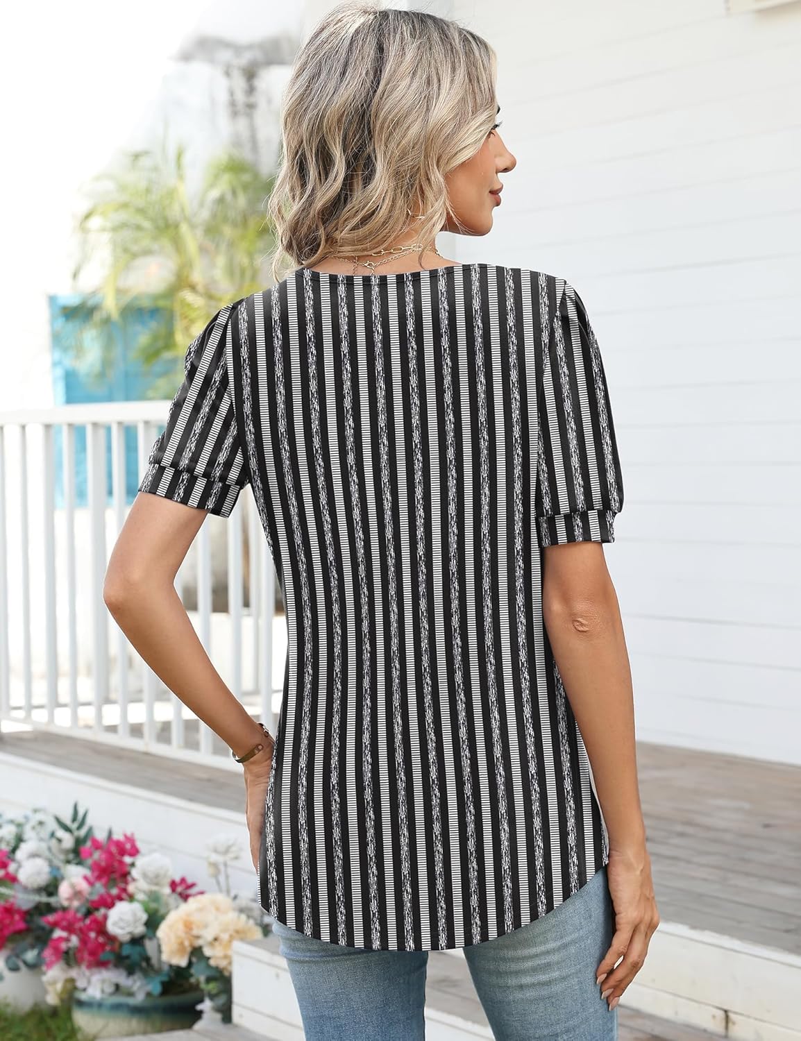 Lomon Womens Short Sleeve T Shirts Asymmetrical Neck Tops Business Blouses for Women Fashion 2026 - Image 6