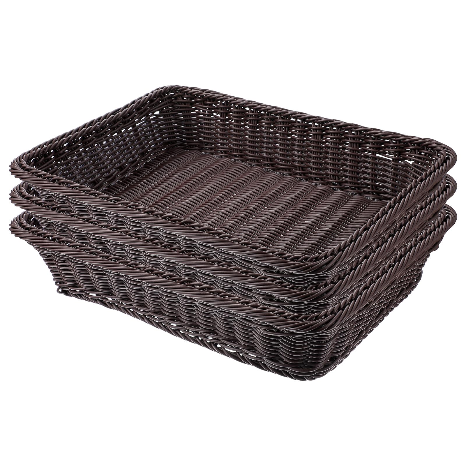 3 cestas de mimbre de 16 pulgadas, cesta tejida para servir, cesta de servir alimentos de mesa para restaurante, panadería, fiesta familiar, servicio de hotel, frutas, verduras y aperitivos