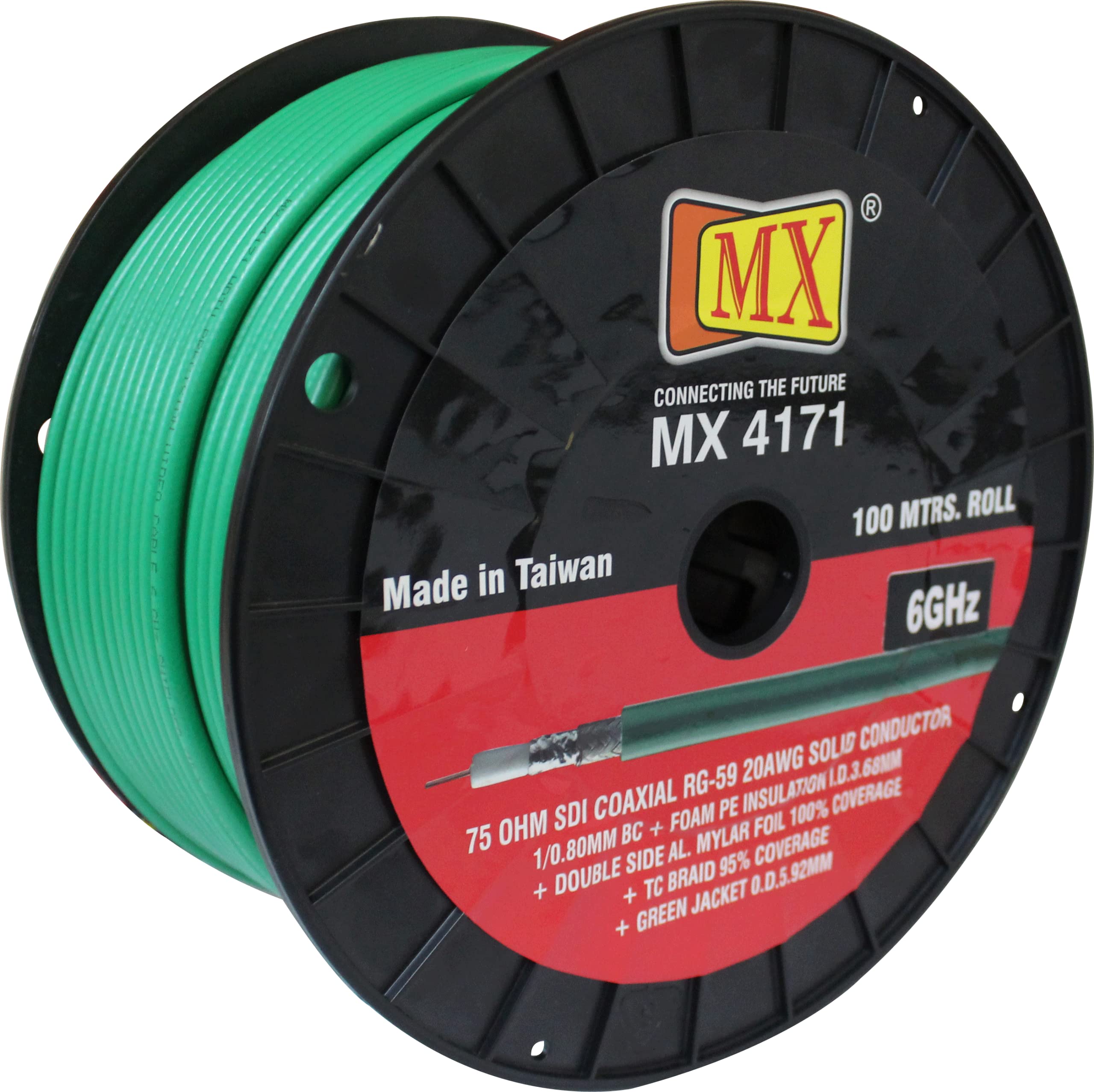 MX 75 Ω Shielded RG‑59 Coax Cable – 6 GHz UHDTV/SD‑SDI – 20 AWG