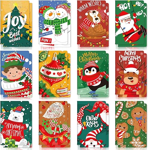 Miniatura 1 de Faccito 48 bloc de notas de Navidad, mini cuadernos de Navidad, blocs de notas de Navidad, blocs de notas pequeños a granel, cuadernos de bolsillo