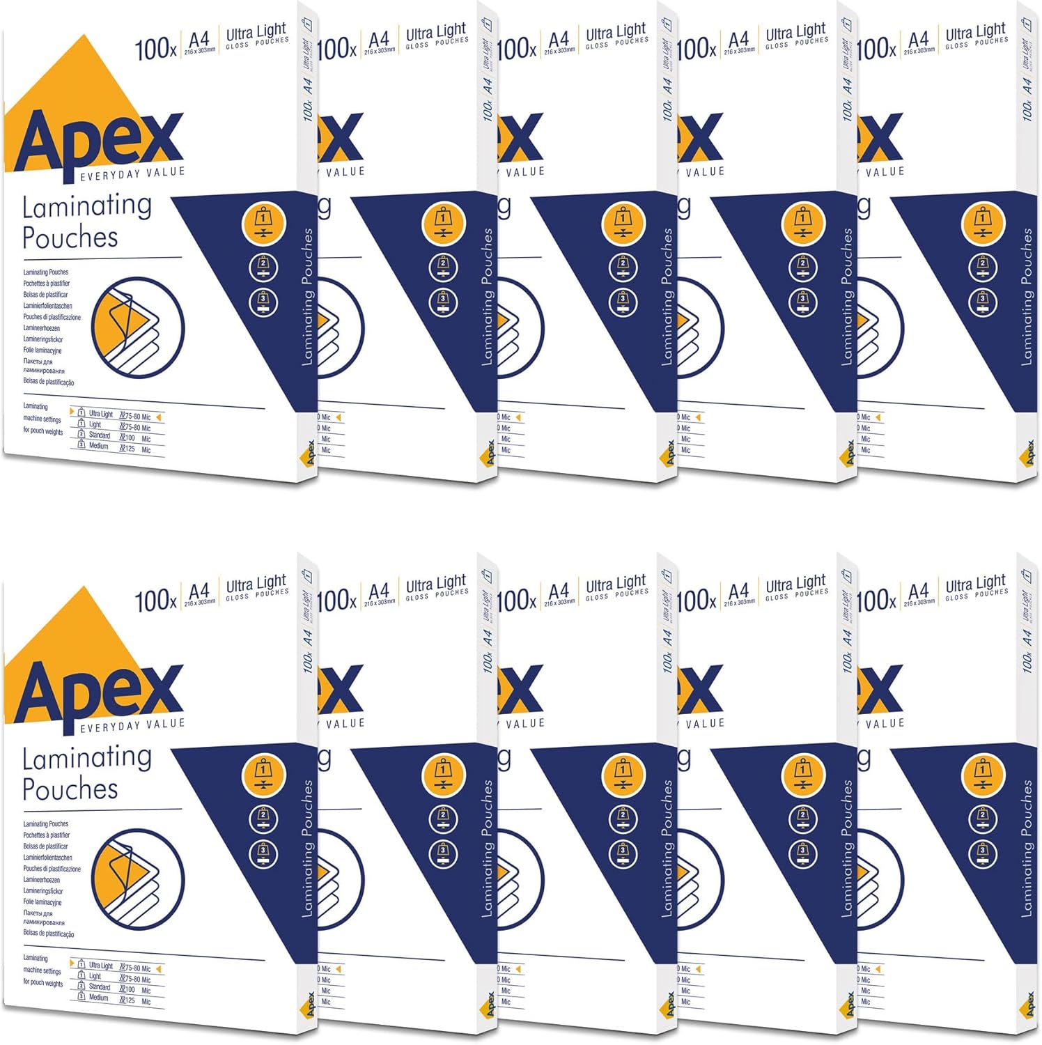 Apex A4 Pouches Per La Plastificazione, Finitura Lucida, 100 - Foto 2
