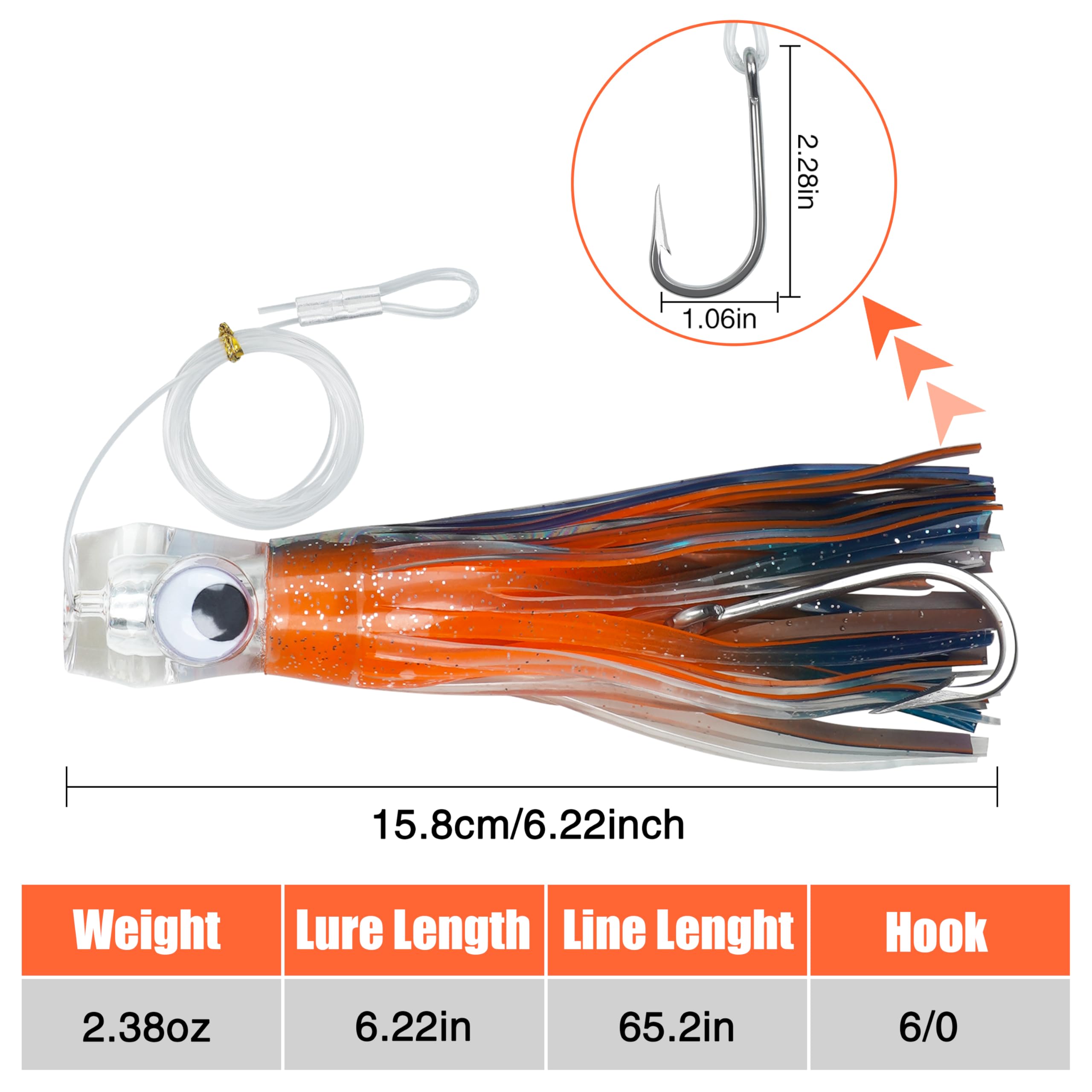 Snapklik.com : Saltwater Fishing Lures 6/9inch Trolling Lures For ...