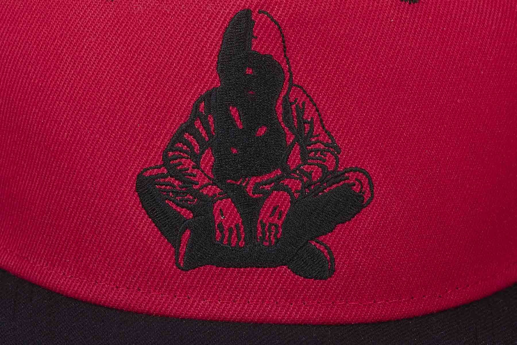 Nebelkind Snapback-Cap-Herren Damen, Flat Brim minimal Curve Kappe mit Stickerei, Lucifer, Einheitsgröße OneSize Größenverstellbar Unisex Basecap Streetwear Style Cap mit geradem Schirm