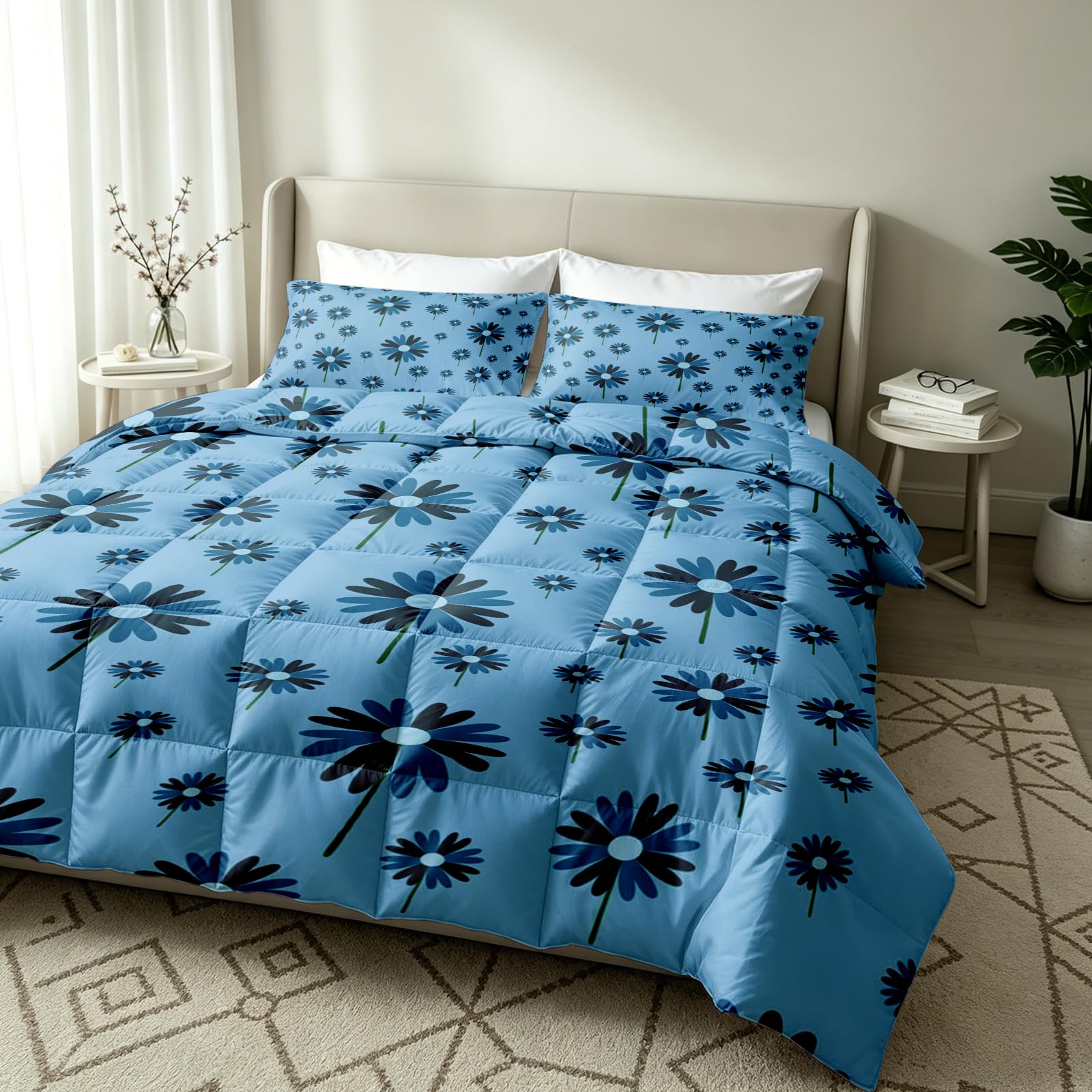 Gänseblümchen Bettdecke ohne Bezug 155x220 cm, 4 Jahreszeiten