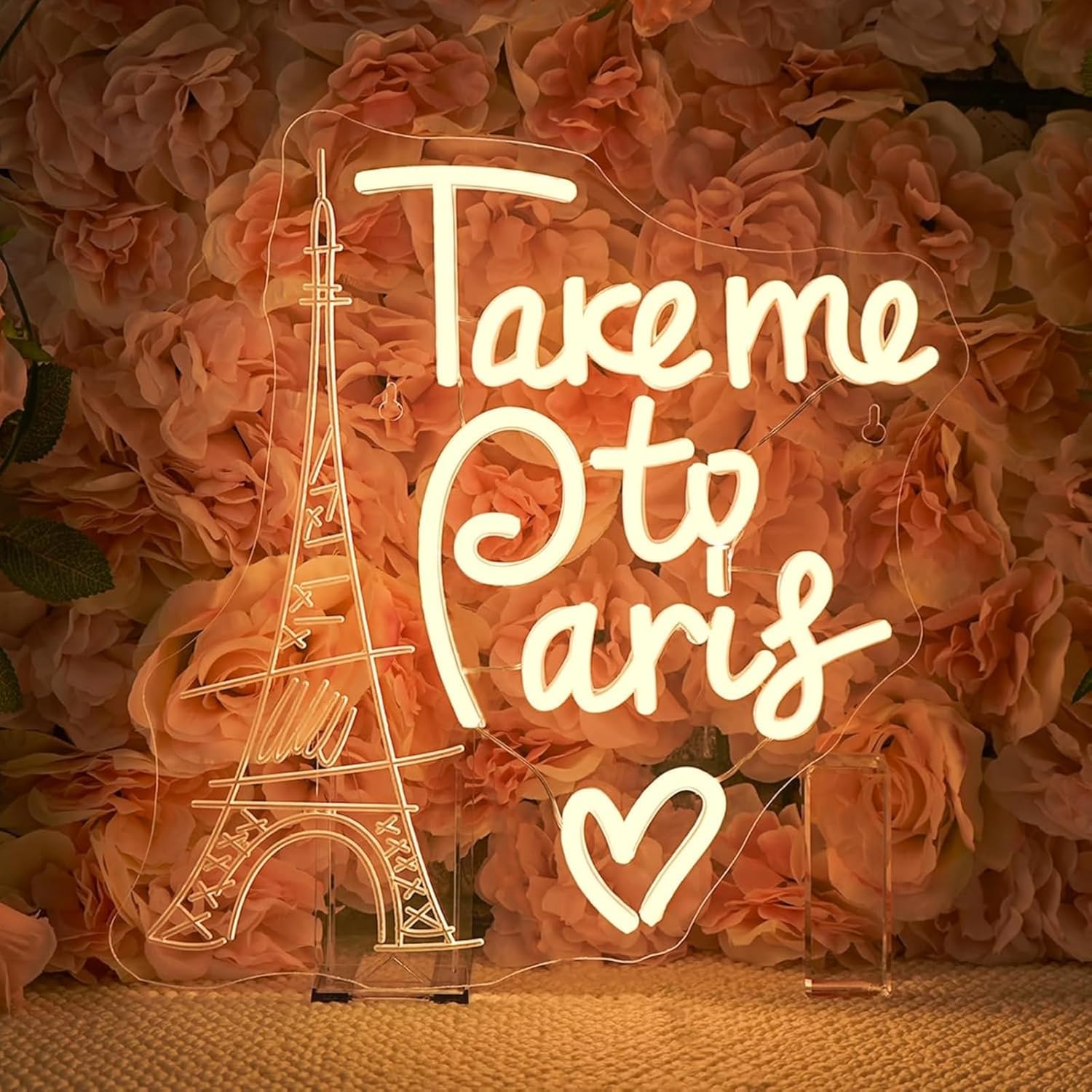 Colorful LED Neon Sign Korean French Acrylic Decorative Lamp Light up Sign for Restaurant Bar Kitchen Party Wedding Bedroom Art Wall Decor