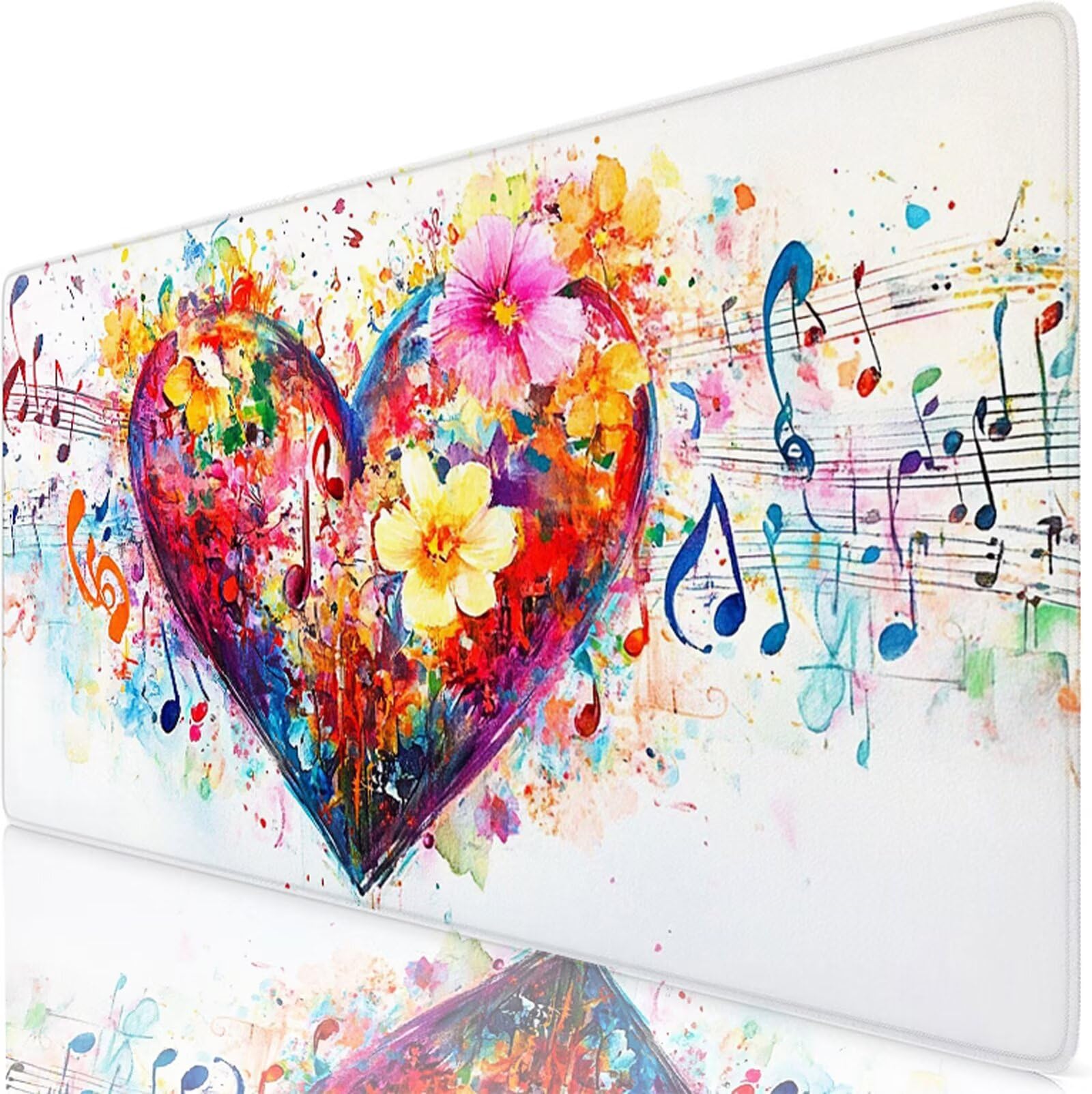 Color Alfombrilla Ratón XXL 150x80 cm Mouse Pad Grande Gaming Amar Alfombrilla Escritorio Antideslizante, Protector de Mesa para Ordenador y Teclado, Bordes Cosidos, Accesorios Oficina, Regalo W6-267