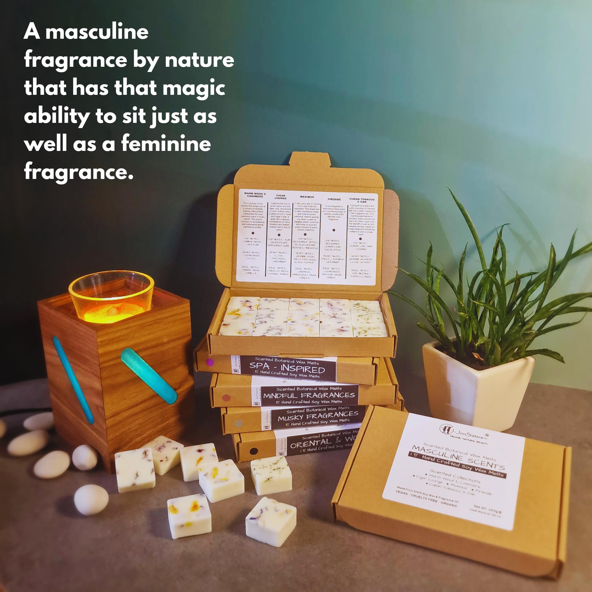 Masculine Scents, Highly Scented Botanical Wax Melts Collections (15 x 13.5g Hand Crafted), Vegan Friendly & Cruelty Free - Image 2