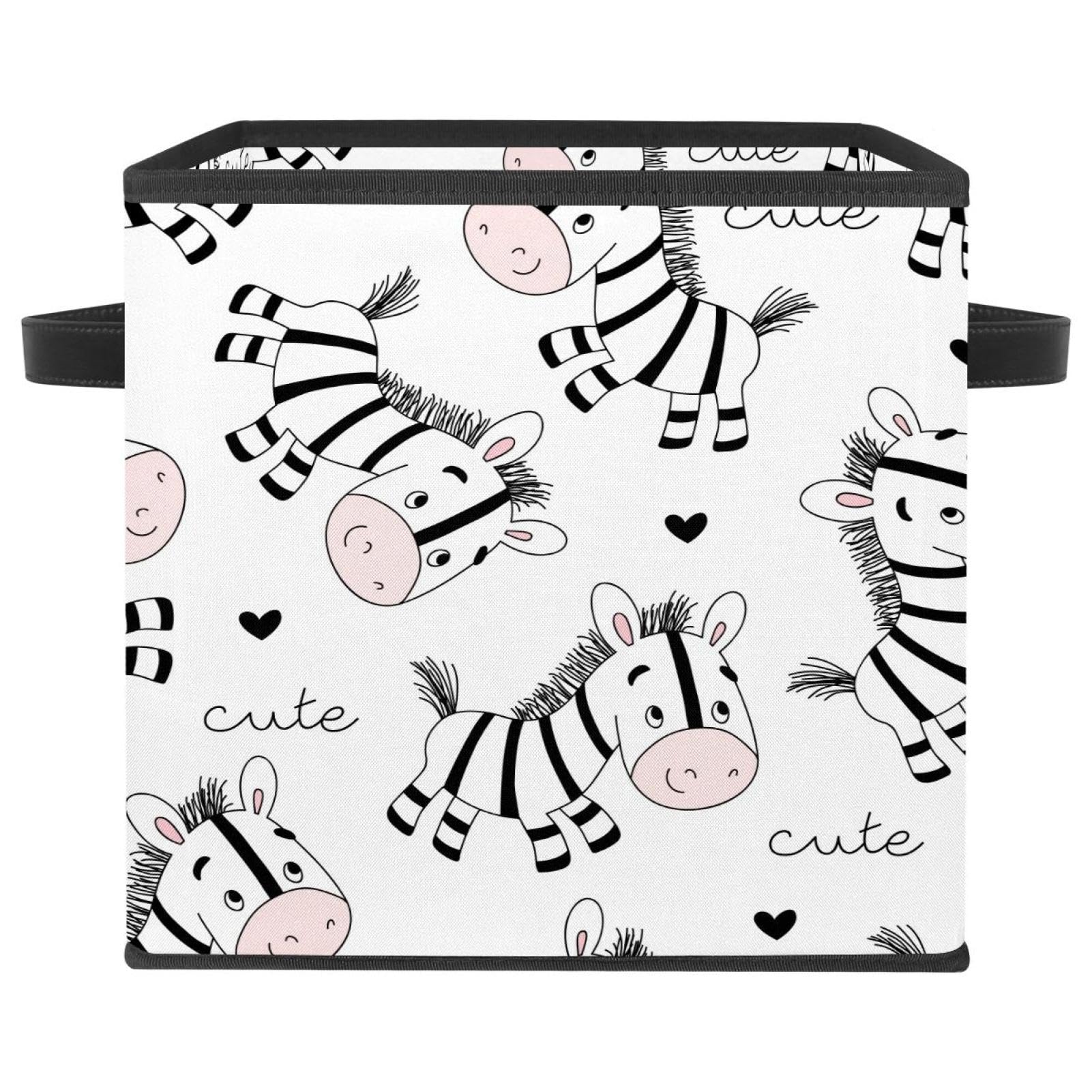 Cube de rangement zèbre pour organiser les jouets et vêtements de la chambre