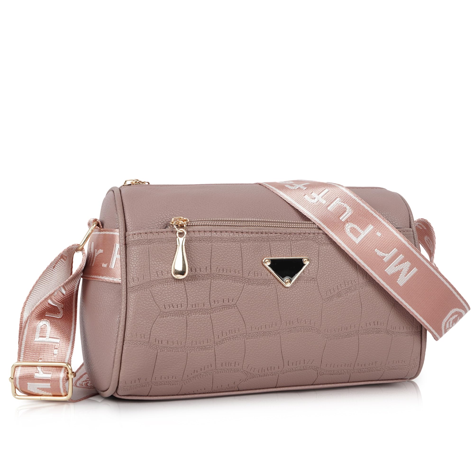 Women's Crossbody Bag, Multi Pocket, Large Capacity, Croc Pattern Sling Bag-image-16