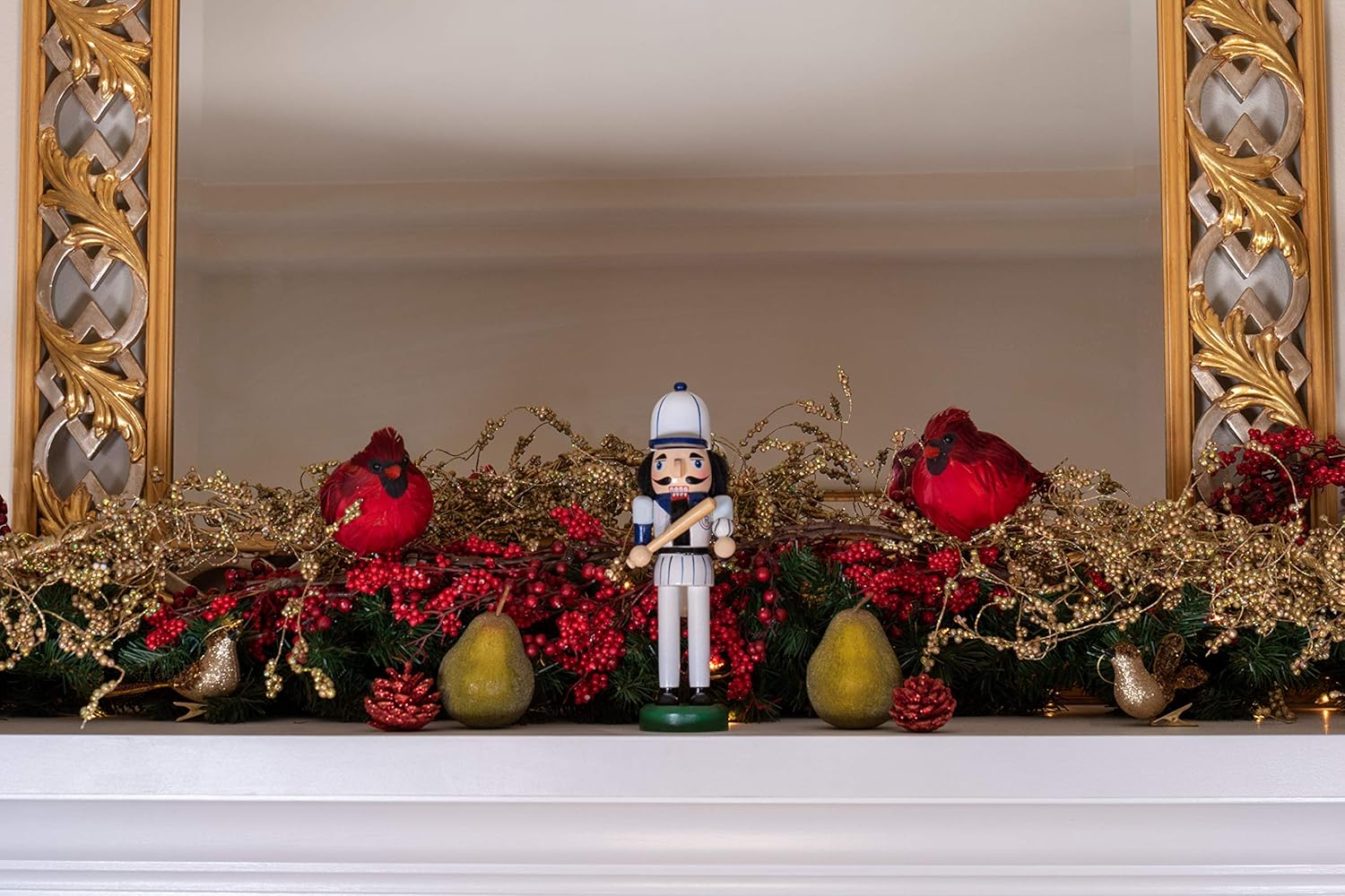 Clever Creations Baseball Player 10 Inch Traditional Wooden Nutcracker, Festive Christmas Décor for Shelves and Tables