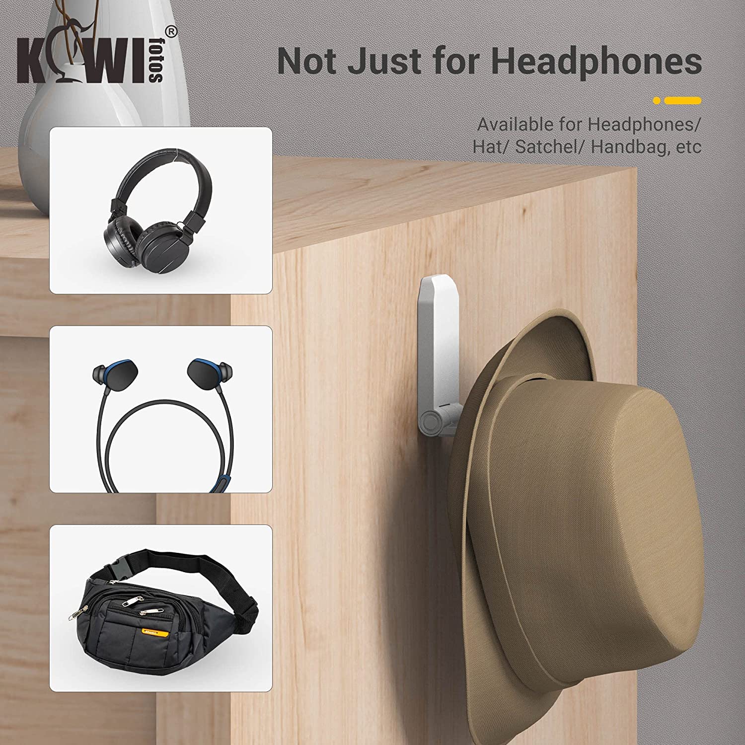 KIWIFOTOS Lot De 2 Supports Adhésifs Pour Casque De Bureau