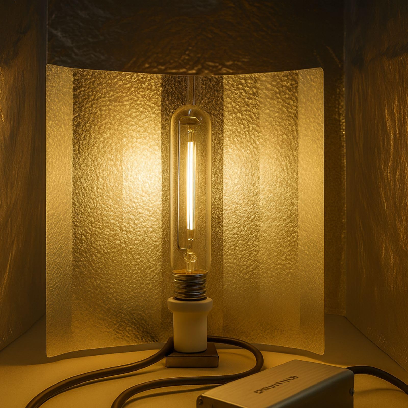 Weedness Grow Reflektor Lampe 47x47 cm mit E40 Fassung für NDL & MHL Leuchtmittel - Pflanzenlampe Box Indoor Natriumdampflampe 400w 600w 250w