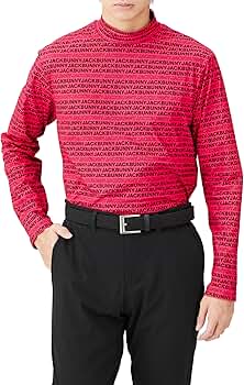 4サイズM ピンク モックネックシャツジャックバニー ゴルフウェア メンズ 4サイズM ピンク モックネックシャツジャックバニー ゴルフ