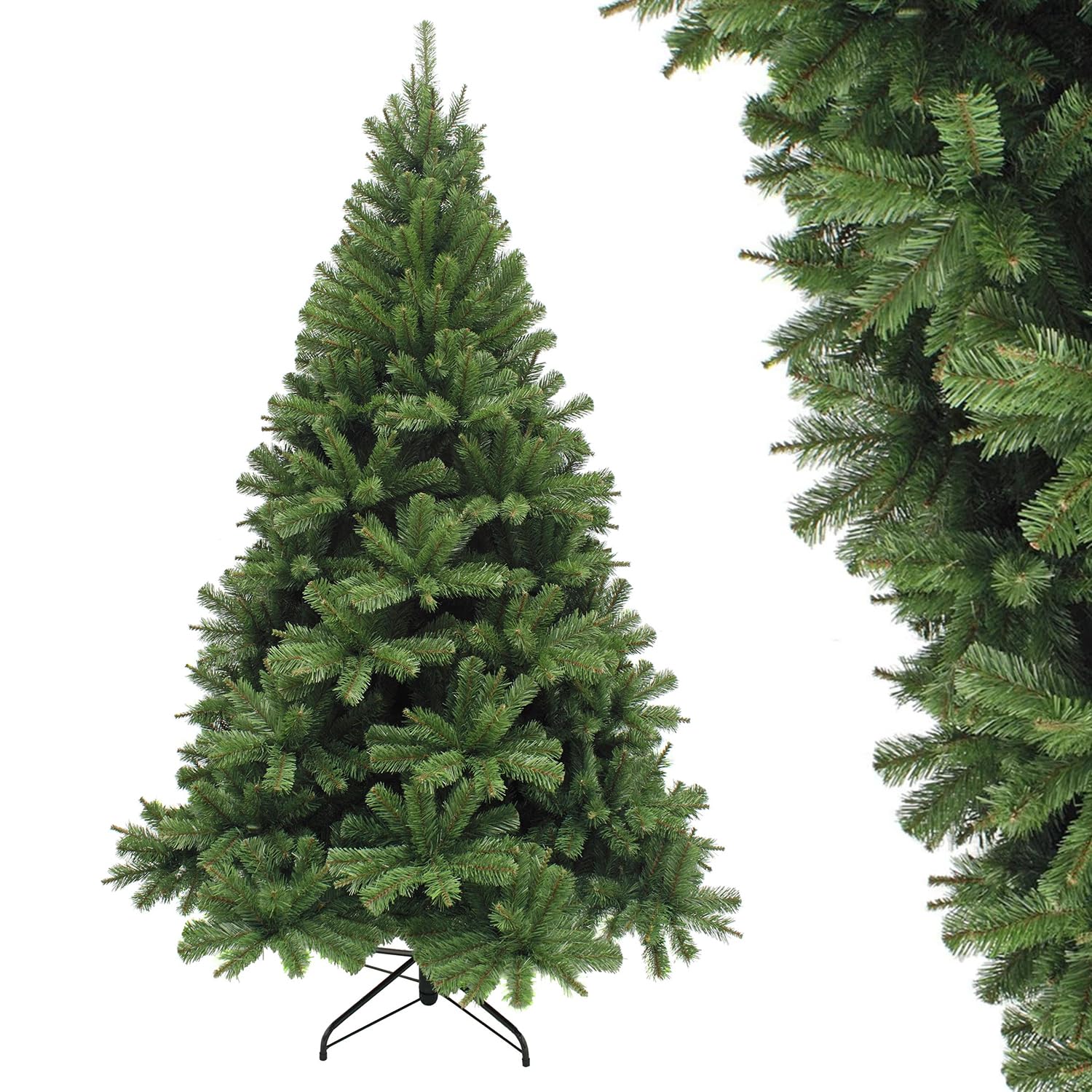 AURSTOR BASA Sapin de Noêl Artificiel PVC 180cm,Arbre de Noel de qualité supérieure,Pieds de Sapin de Noël en Métal