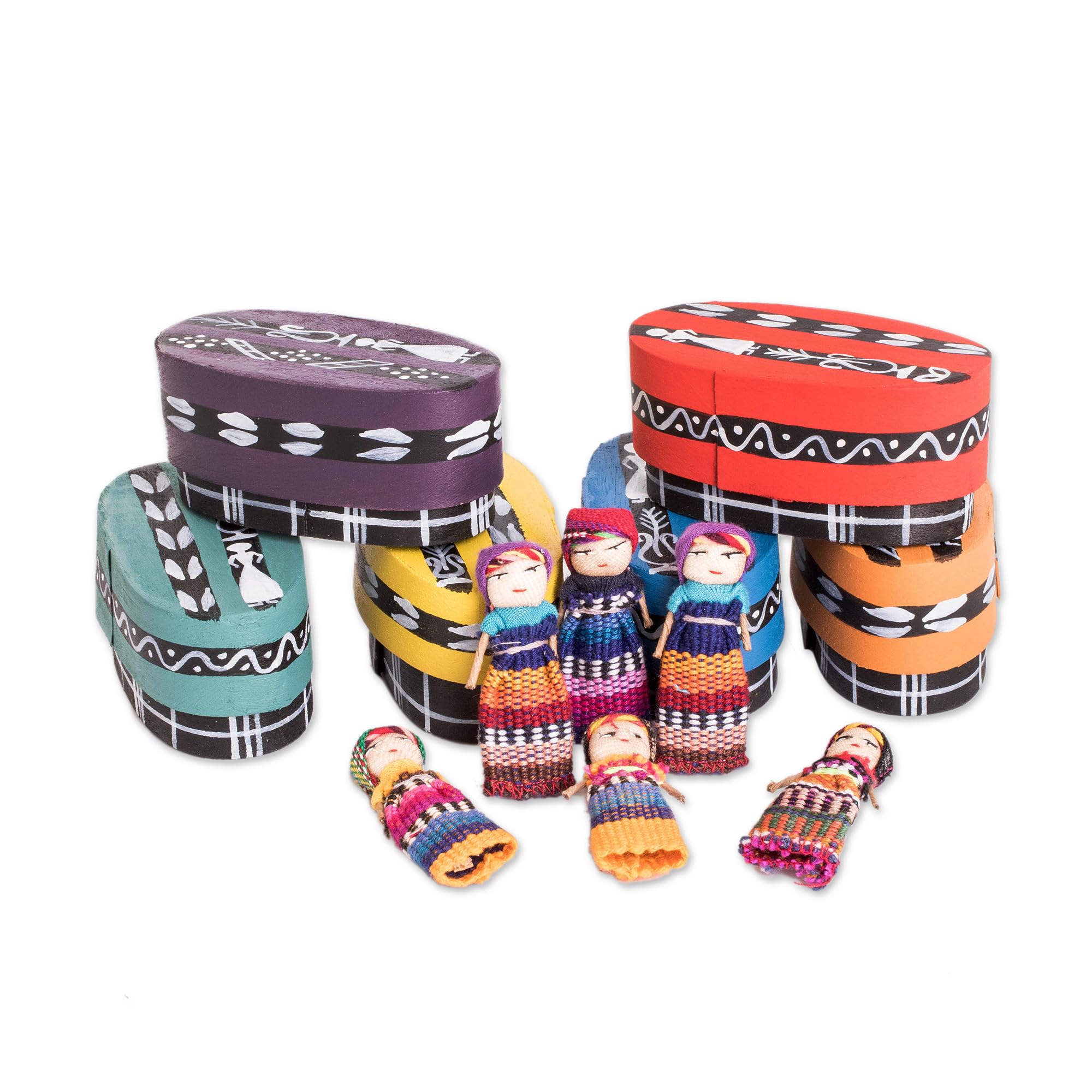 Amazon.com: NOVICA Artisan Handmade Boxed Worry Dolls Six Cotton