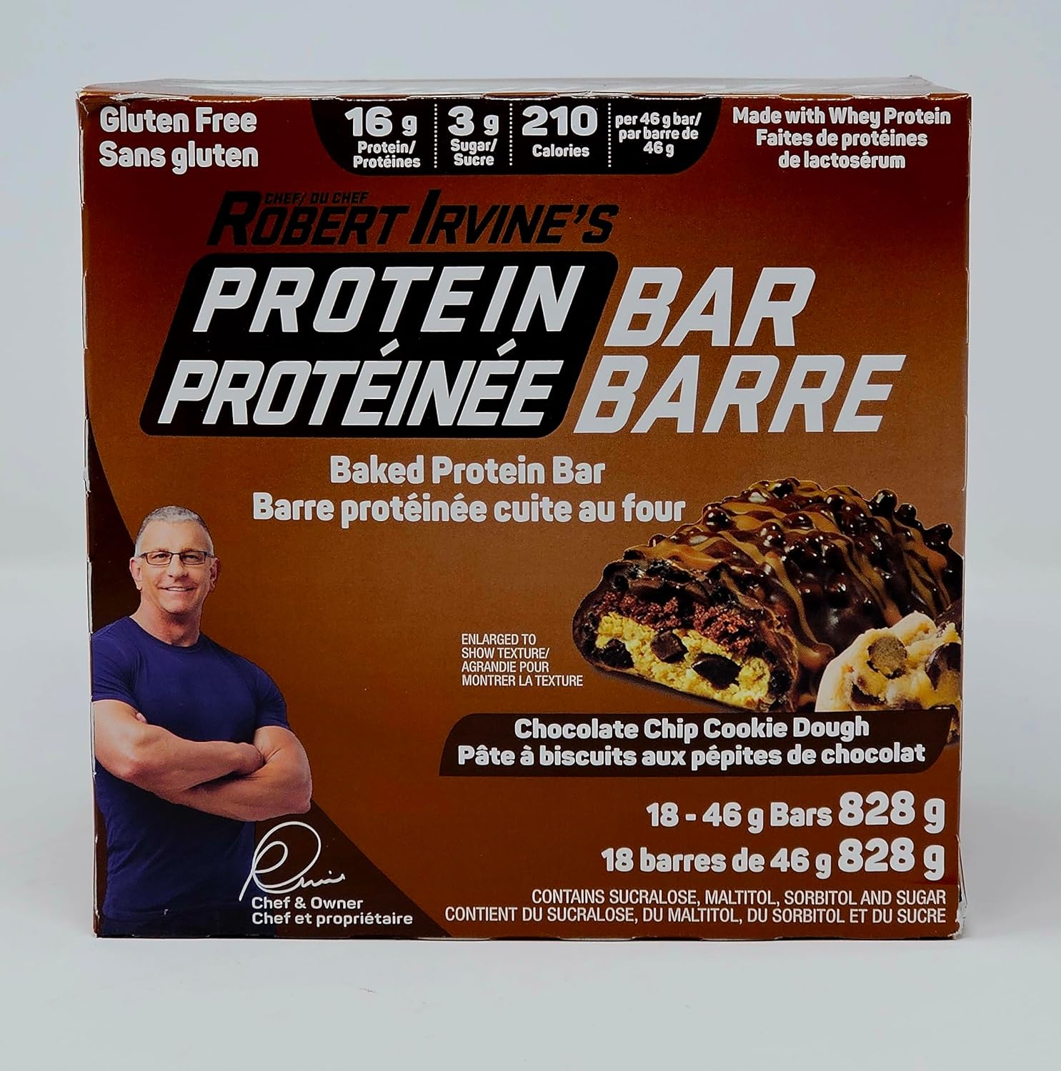 Chef Robert Irvine's Chocolate Chip Cookie Dough Flavour Protein Bars