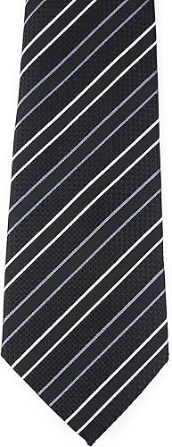 Vista 157 de Secdtie Corbata clásica de seda tejida jacquard a rayas para hombre Gris Negro