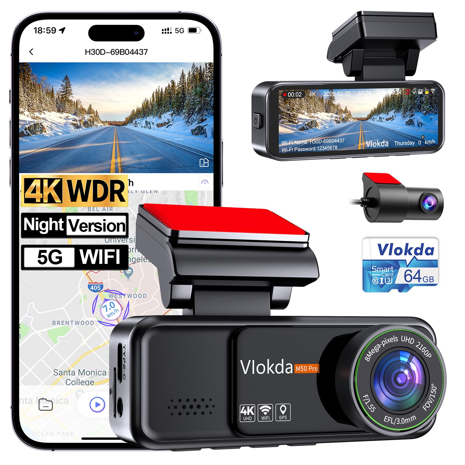 Vlokda Dual Dash Cam