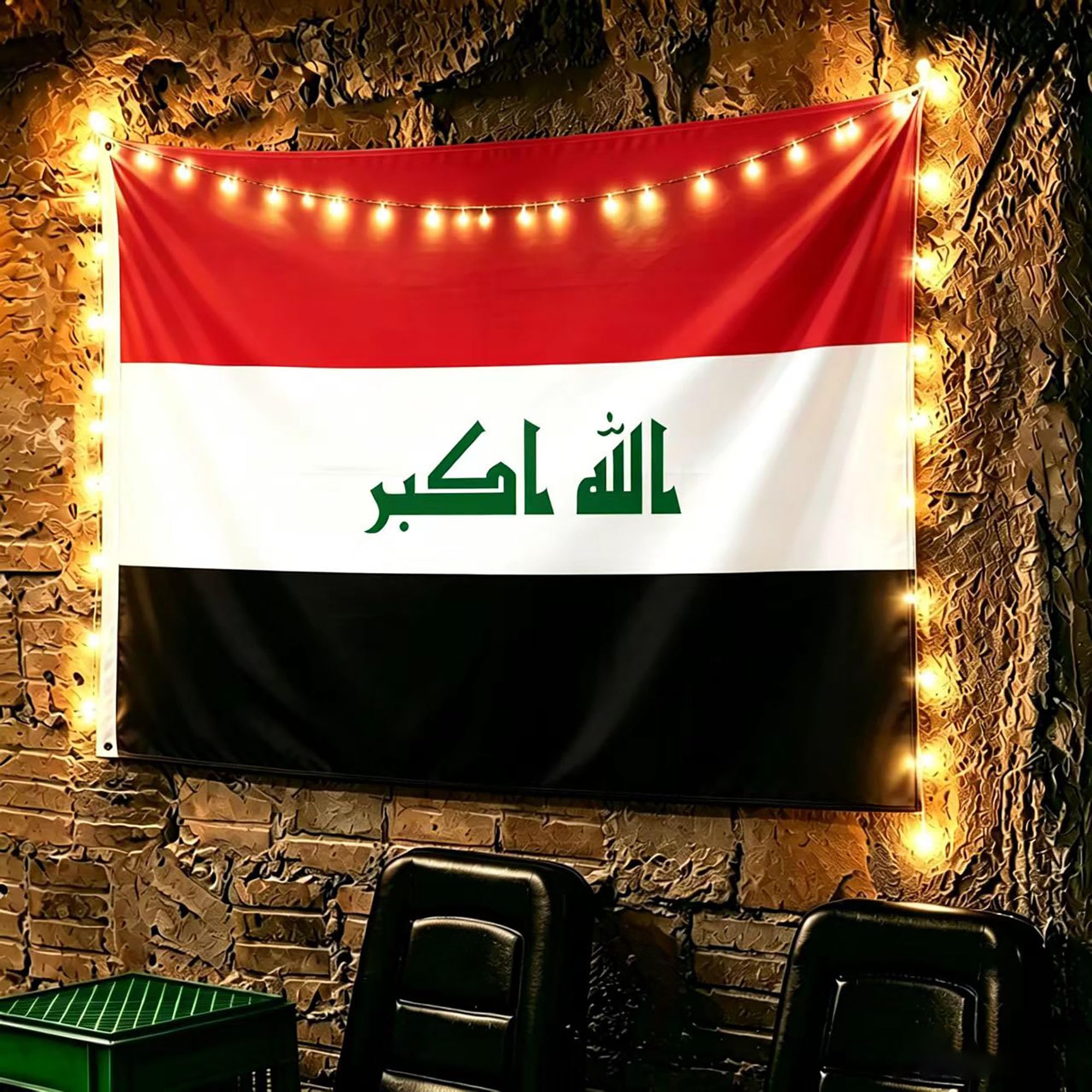 Tapiz de la Bandera de Irak para Reuniones de Aficionados al Fútbol
