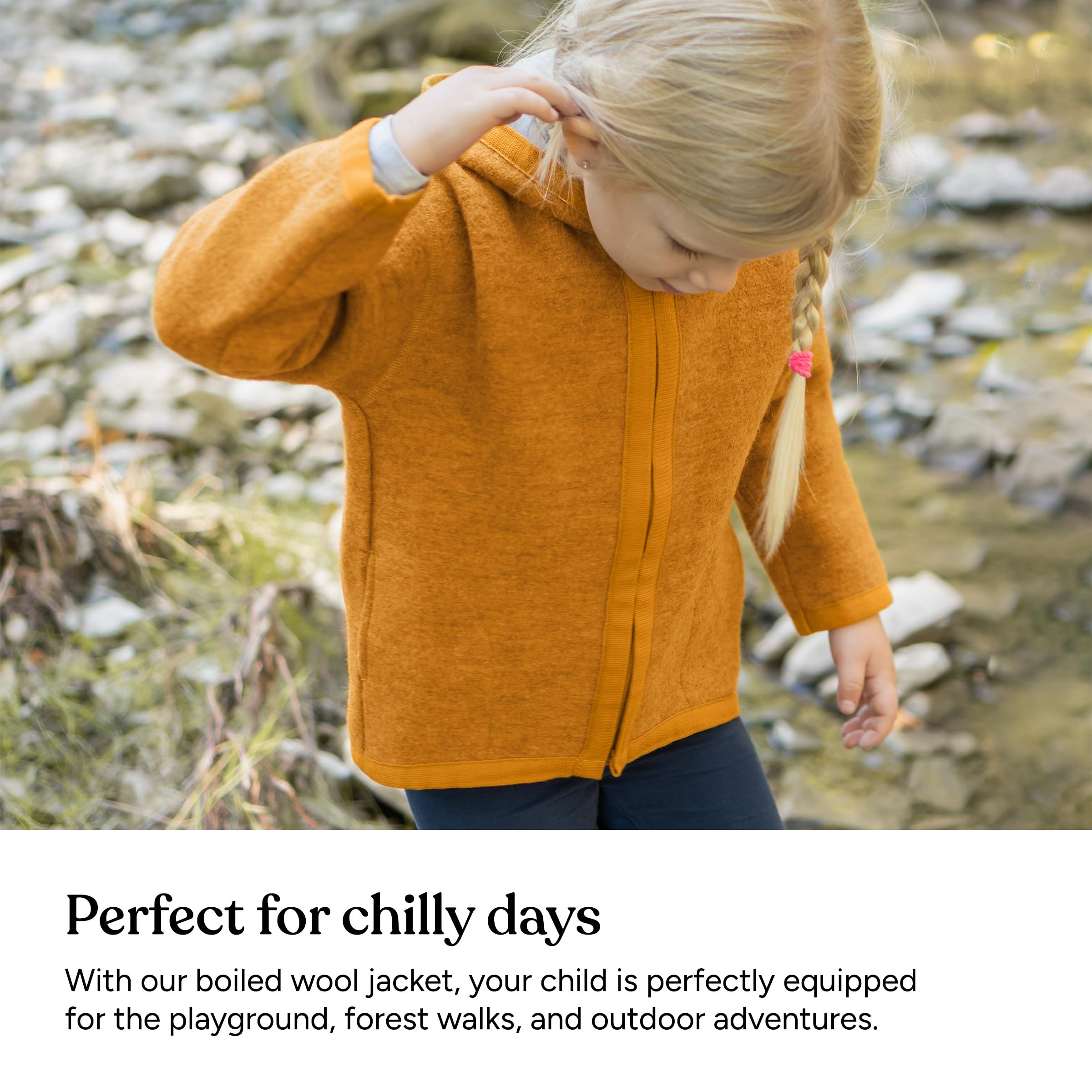 Ehrenkind® Walkjacke Gr. 134/140 | Jacke für Kinder aus Merino Schurwolle mit Reißverschluss | Walk Jacke für Baby und Kind