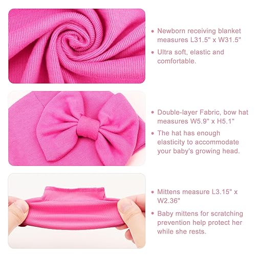 Miniatura 6 de DRESHOW BQUBO - Conjunto de guantes de algodón para recién nacido, manta cálida para bebé, saco de dormir para bebé